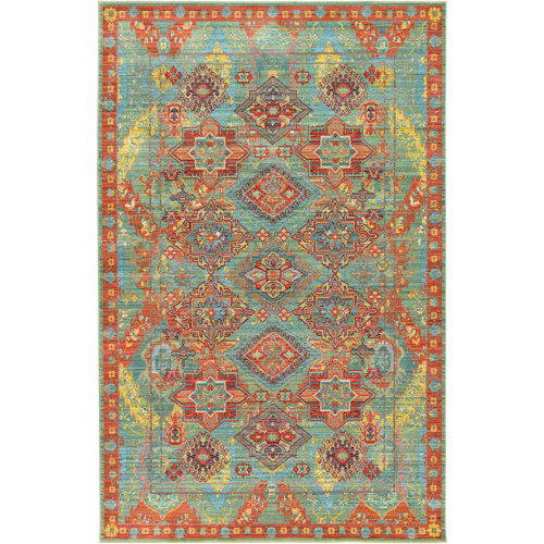 Danbury Blue/Red Area Rug & Reviews AllModern
